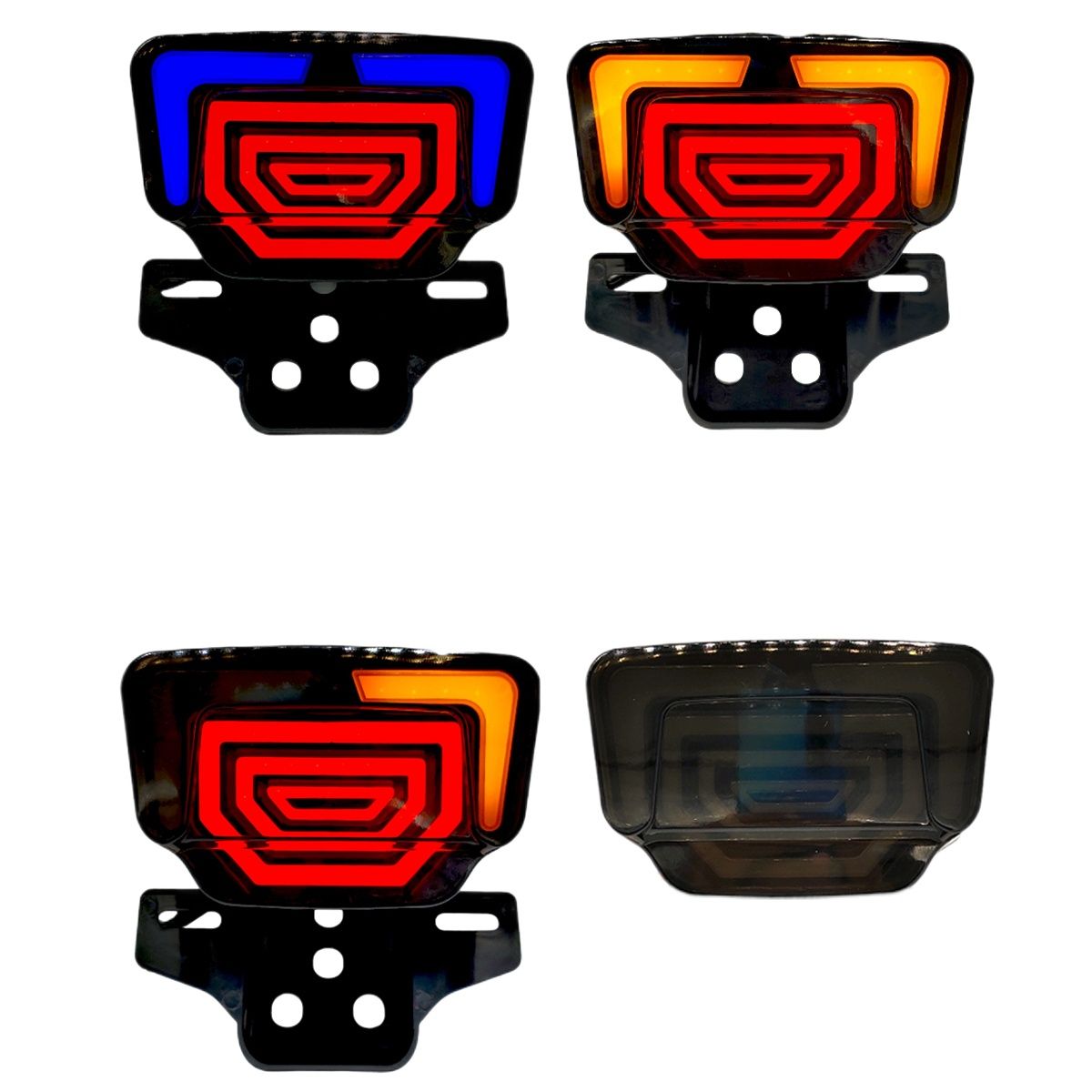 Bike Headlight &Taillight with Red/Blue Strip For 125/ 70 cc Bikes