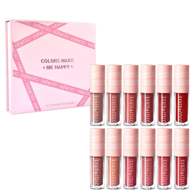 KEVIN & COCO 12-Color Matte Lip Gloss Set