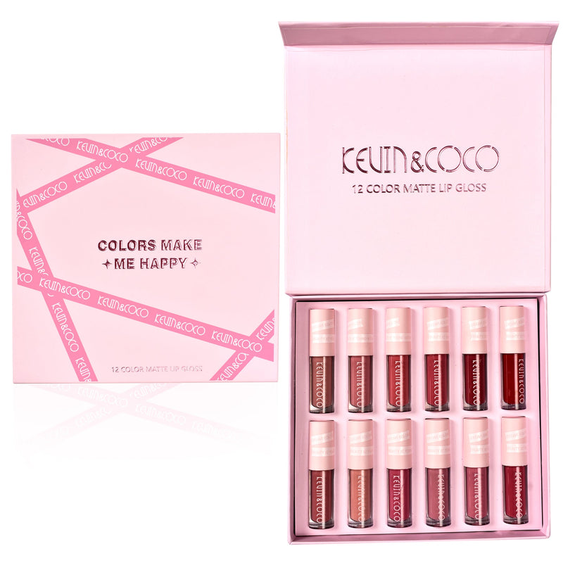 KEVIN & COCO 12-Color Matte Lip Gloss Set