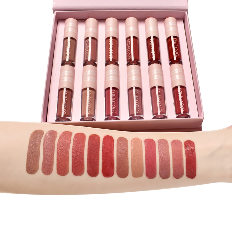 KEVIN & COCO 12-Color Matte Lip Gloss Set