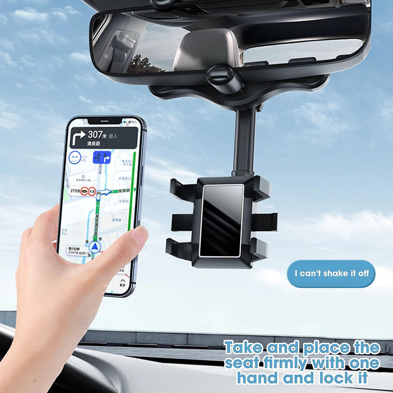 360 Rearview Mirror Phone Holder For Car