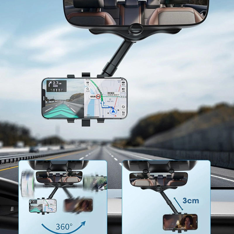 360 Rearview Mirror Phone Holder For Car