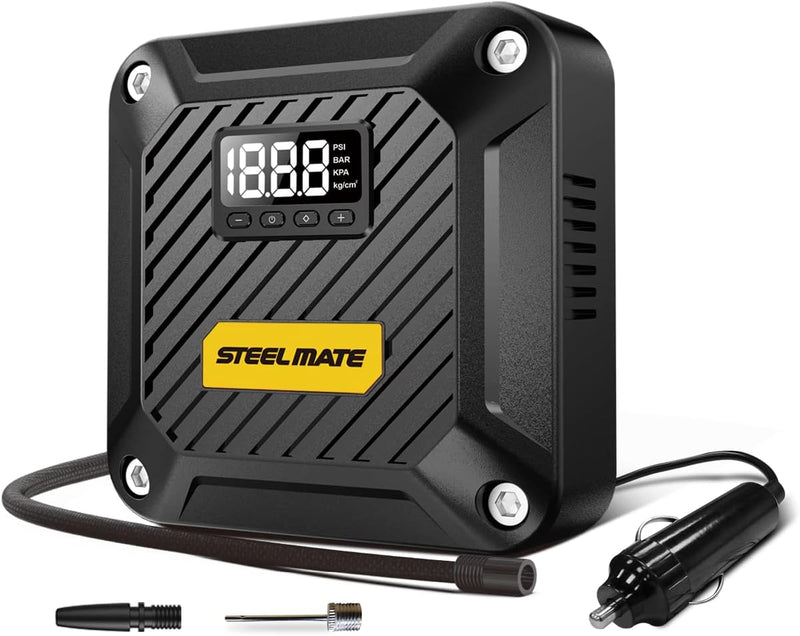 STEELMATE Portable Air Compressor Pump with Digital Pressure Gauge T5 - 12V DC