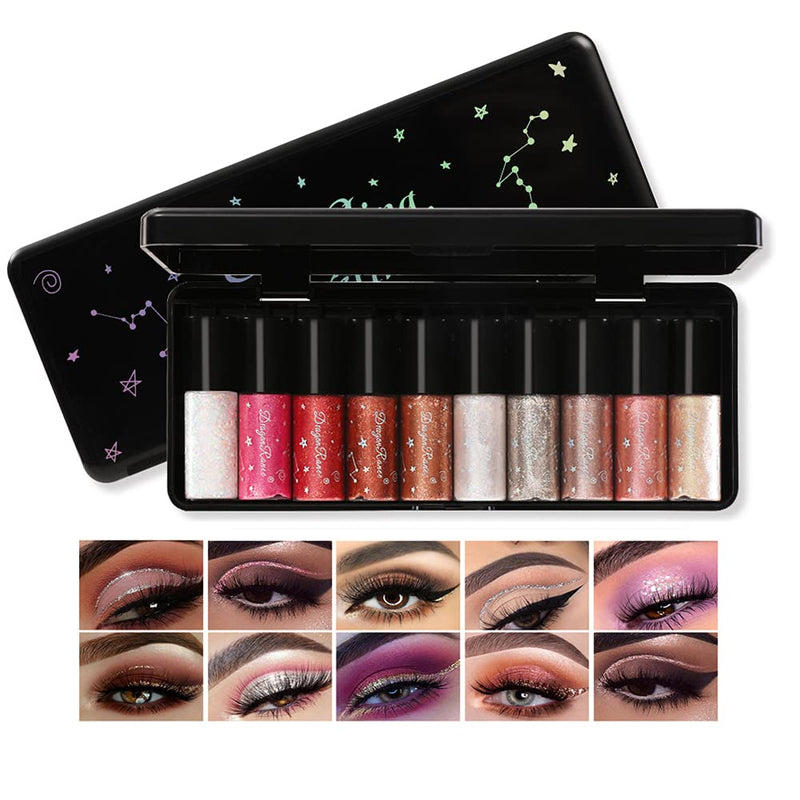 10 Colors Glitter Liquid Eyeliner Shining Eyeliner Set