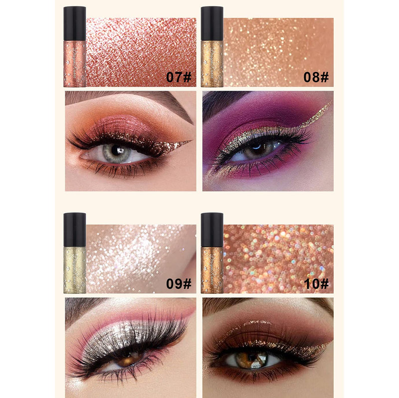 10 Colors Glitter Liquid Eyeliner Shining Eyeliner Set