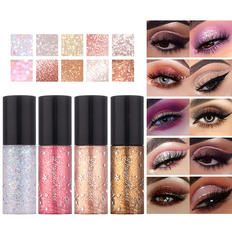 10 Colors Glitter Liquid Eyeliner Shining Eyeliner Set