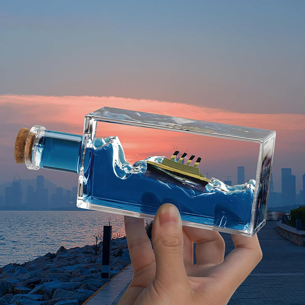 Unsinkable Titanic Cruise Ship in a Bottle