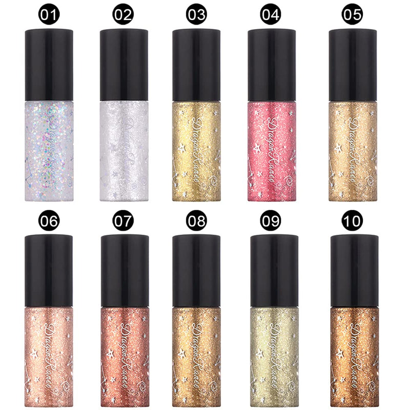 10 Colors Glitter Liquid Eyeliner Shining Eyeliner Set