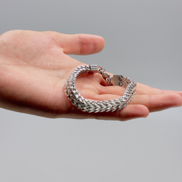 Vintage Stainless Steel Snake Chain Bracelet Men