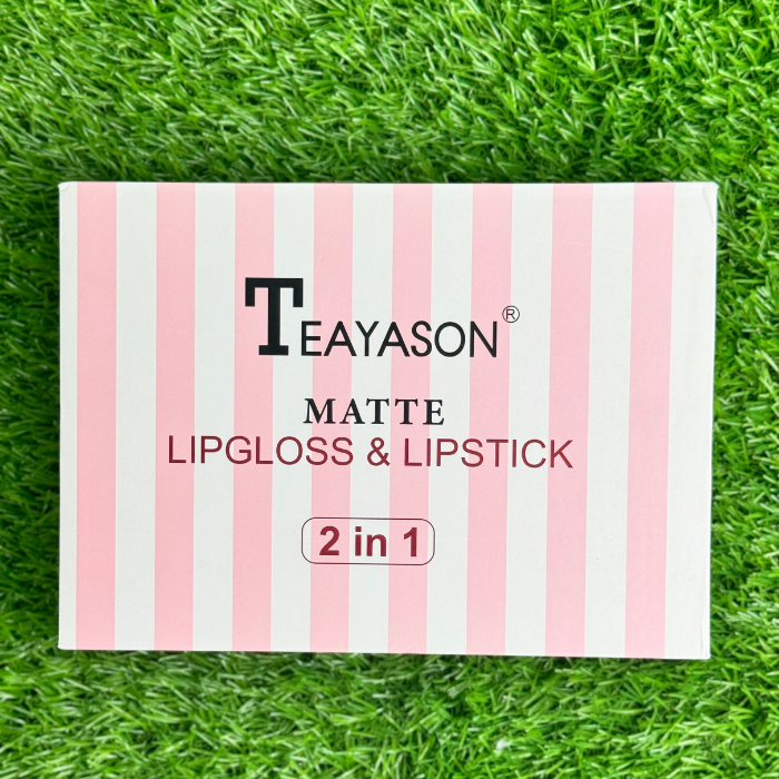 TEAYASON Pack of 6 Matte 2in1 Lip Gloss & Lipstick Set (NUDE)