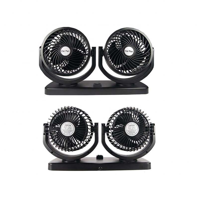 SOGO Dual Head Car Dashboard Fan 12V with 360° Rotation | 12-Volt Car Fan