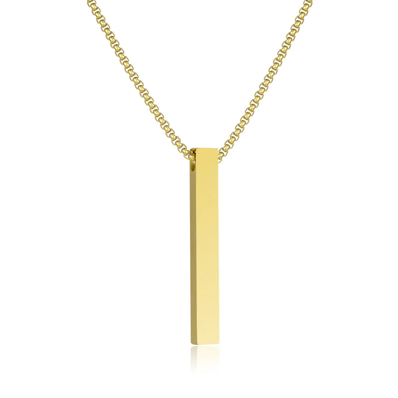 Stainless Steel Vertical Bar Necklace