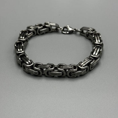 THE MEN THING 11.5mm Pure Stainless Steel Italian Mesh Link Chain Bracelet