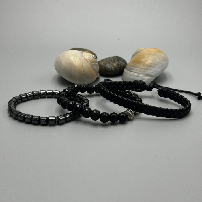 Black Free Size Cuff Kada Bracelets