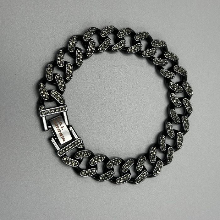 10MM Cuban Iced Out Bracelet (Black)