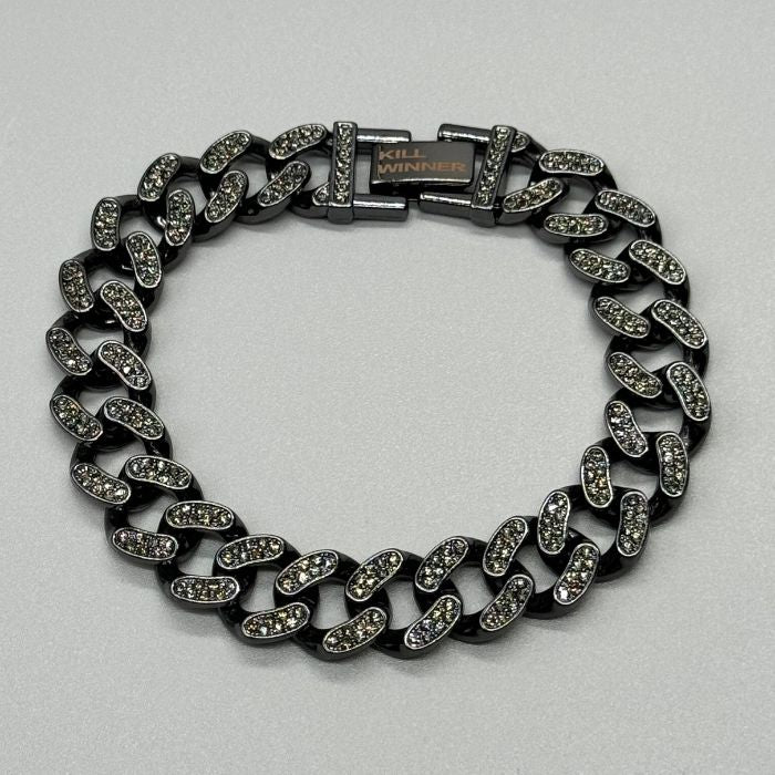 10MM Cuban Iced Out Bracelet (Black)