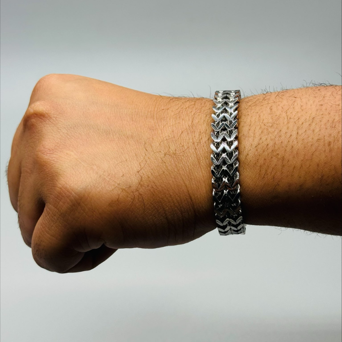 Pure Stainless Steel Italian Bracelet for Mens