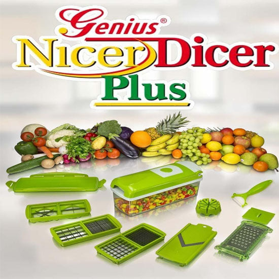 Nicer Dicer Chopper 12 Pieces Plus Fruit & Vegetable Slicer (Imported) –  Stylish Spectrum