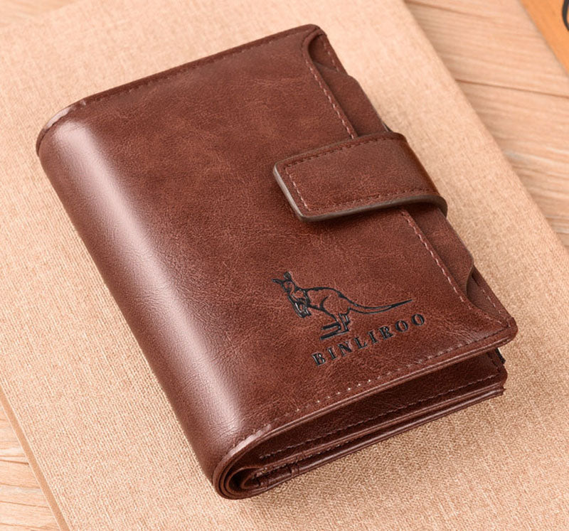 Men's Leather Wallet – RFID Blocking, Zipper Coin Purse