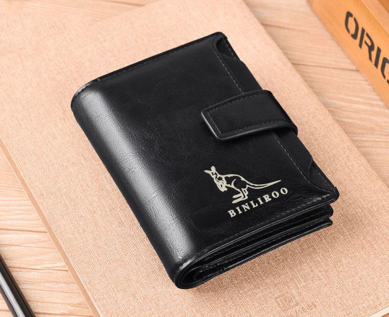 Men's Leather Wallet – RFID Blocking, Zipper Coin Purse