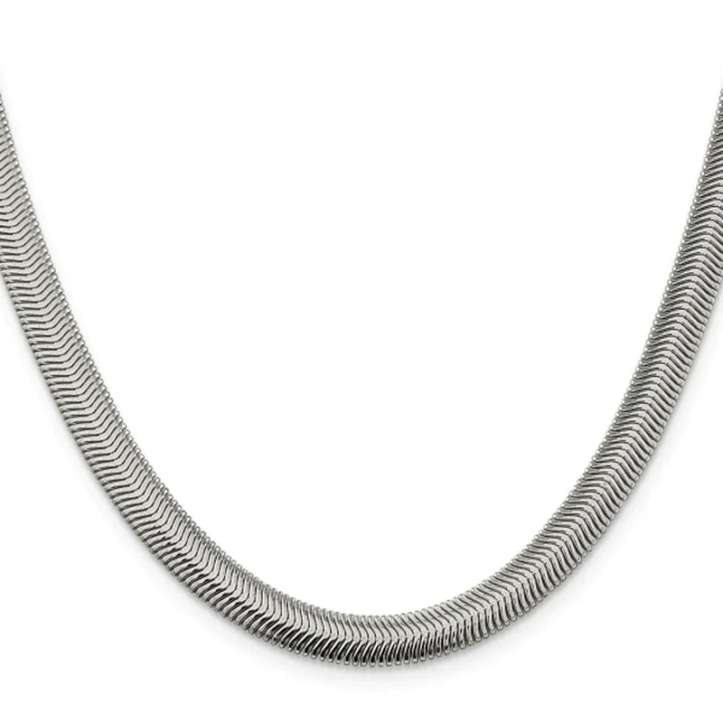 5MM 24-Inch Stainless Steel Herringbone Chain Necklace