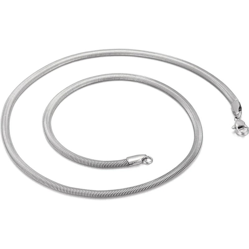 5MM 24-Inch Stainless Steel Herringbone Chain Necklace