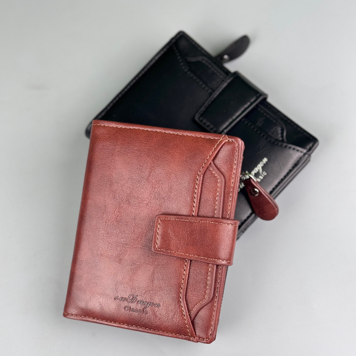 Men's Leather Wallet – RFID Blocking, Zipper Coin Purse