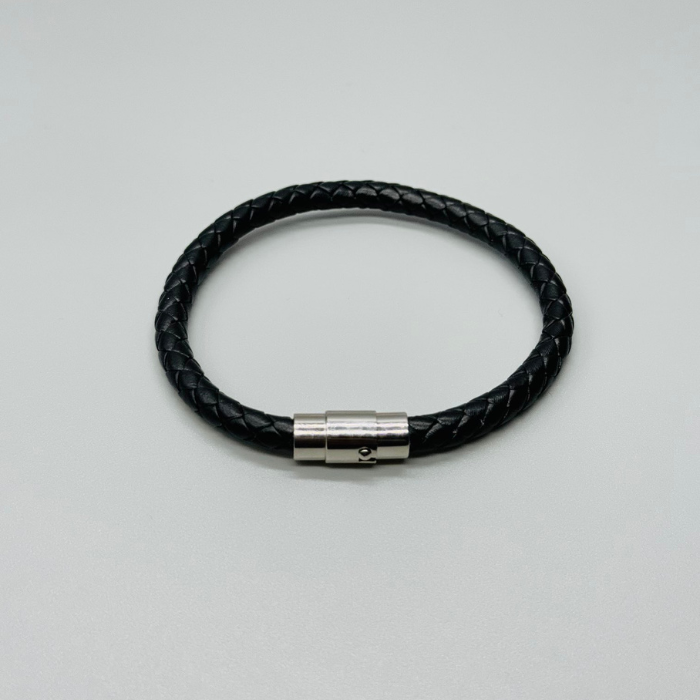 Simple Fashion Black Leather Bracelet For Men