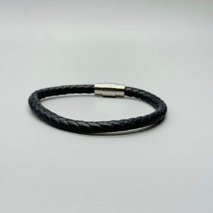 Simple Fashion Black Leather Bracelet For Men