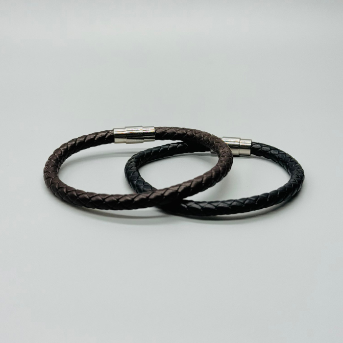 Simple Fashion Black Leather Bracelet For Men